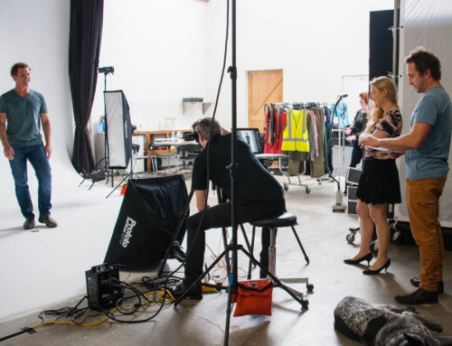 Behind the scenes of a studio shoot